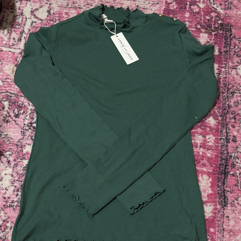 Janie and Jack Green Long Sleeve Top